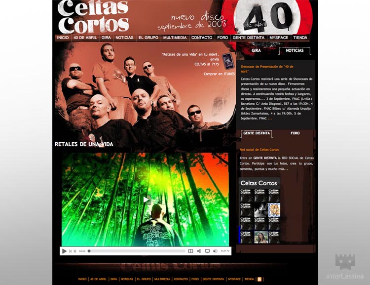 Diseño web en Valladolid, web de Celtas Cortos